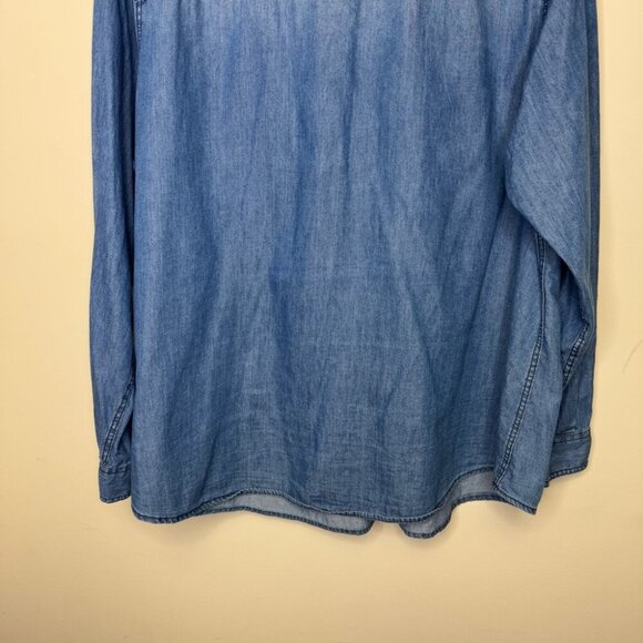 Torrid Blue Denim Button Down Shirt - Picture 9 of 13